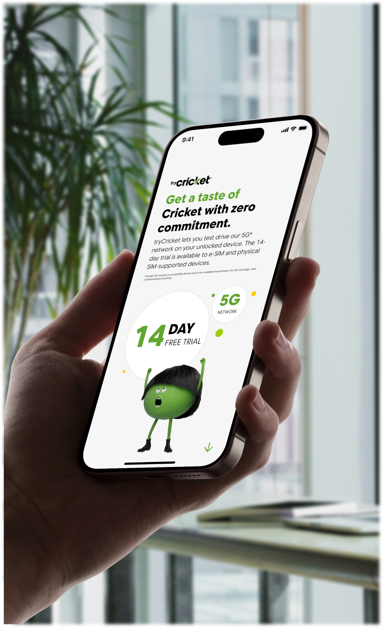 Holding a iPhone with tryCricket featured